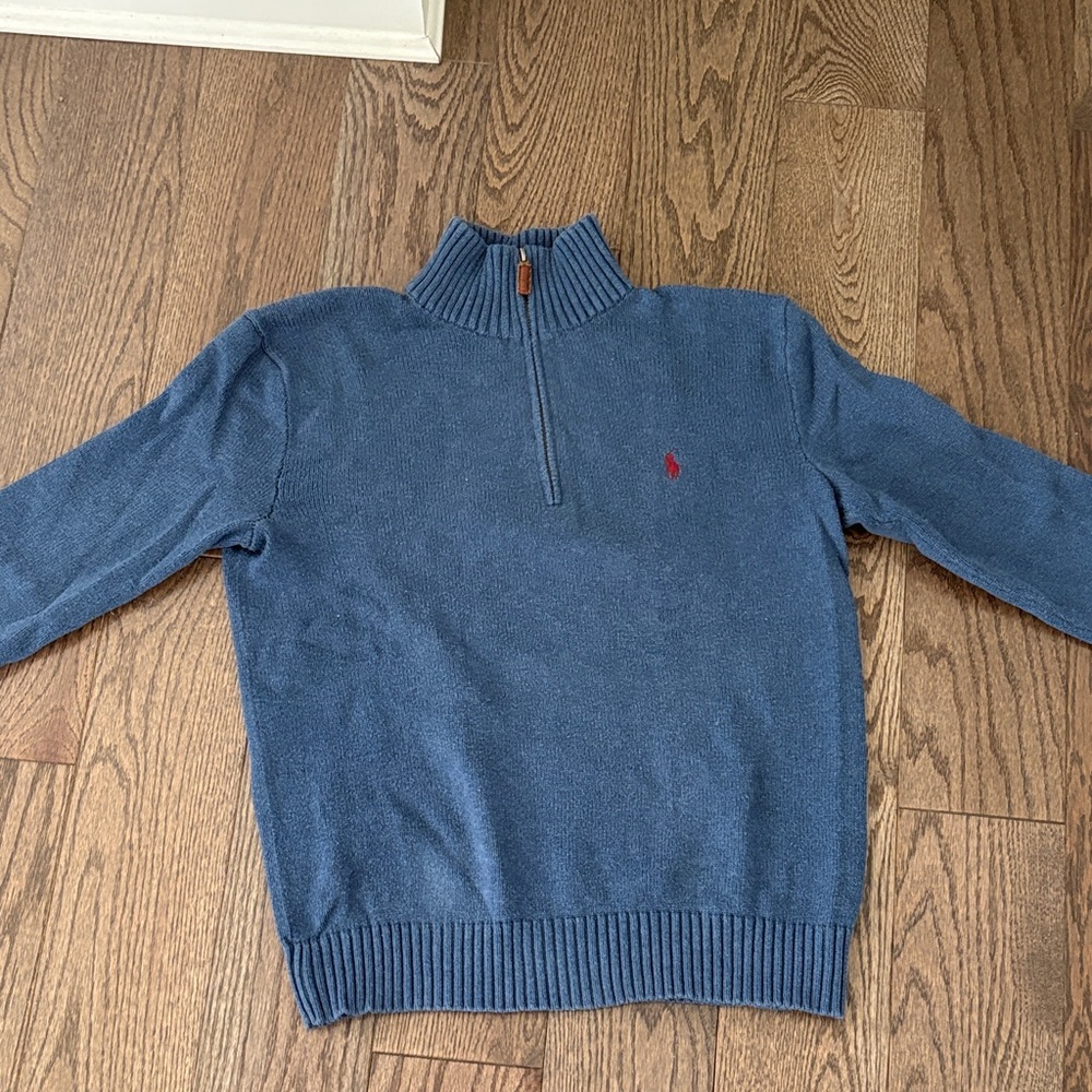 Polo by Ralph Lauren Men's Blue Half-Zip Sweater cotton